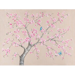 Cherry Blossoms and Butterflies Canvas Art