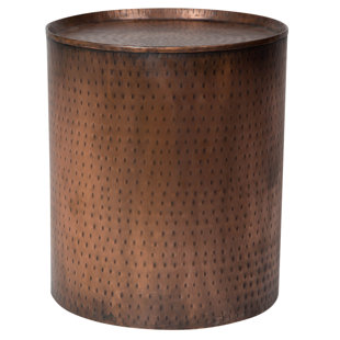 Hammered Copper End Table Wayfair Bastow Hammered End Table