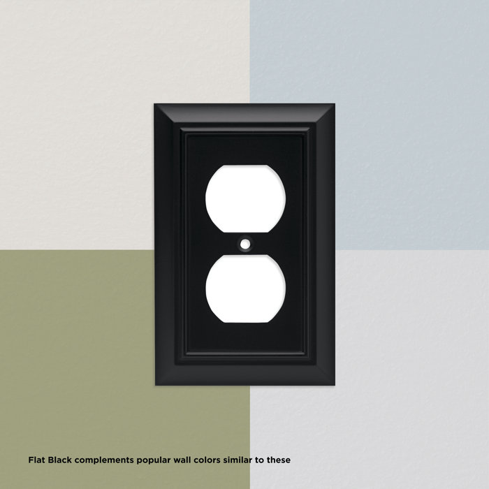 Two Gang Duplex Outlet And Toggle Wall Plate Brass New