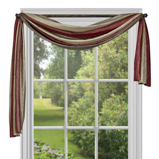 red scarf valance window treatments