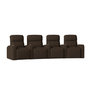 Sleek Home Theater Row Curved Seating With Chaise Footrest (Row Of 4) by Latitude Run Amazing