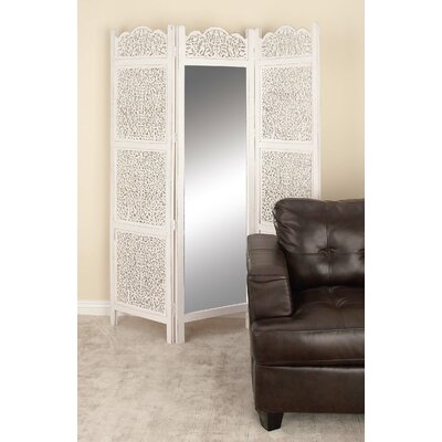 72 X 60 Woodmirror 3 Panel Room Divider Cole Grey