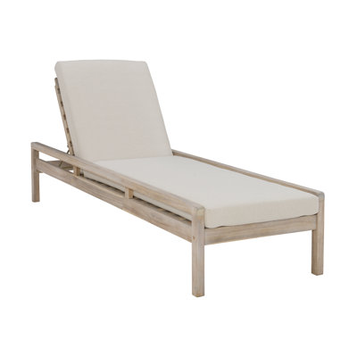 Amina Outdoor Solid Wood Acacia Chaise Lounge