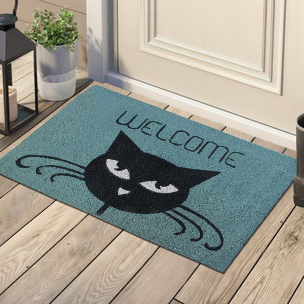 Latitude Run Starkes Welcome Cat Coir 30 L X 18 W Non Slip