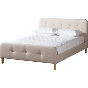 Riccardo Mid-Century Fabric Upholstered Platform Bed