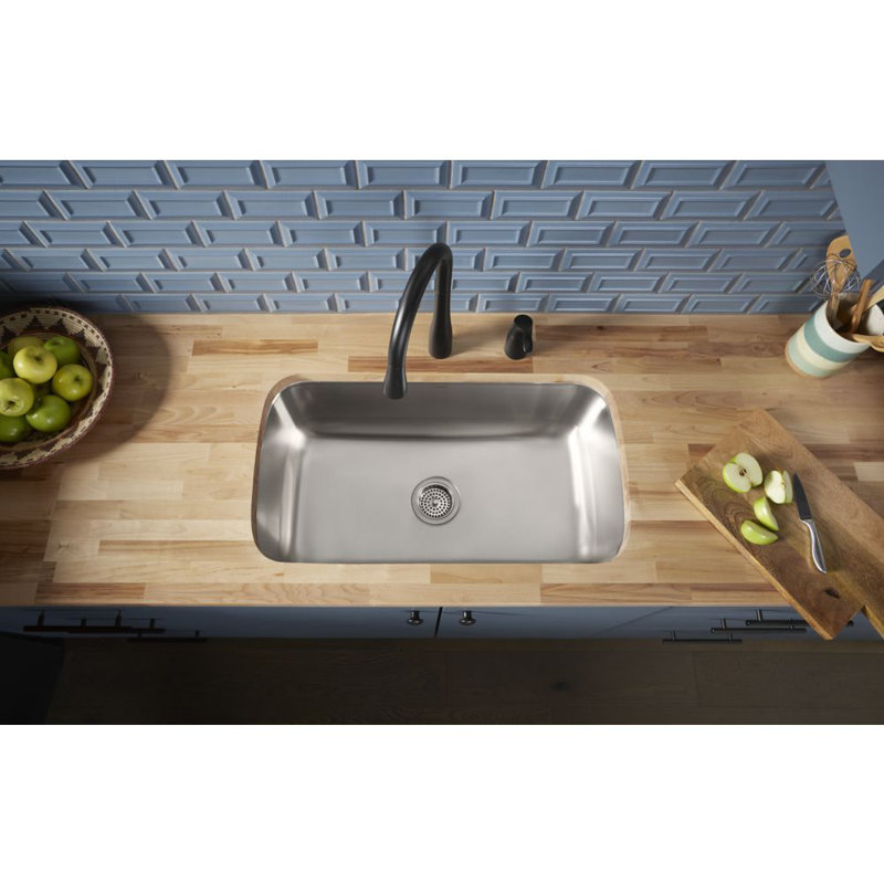 Sterling By Kohler Mcallister 32 L X 18 W No Holes Undermount Single Bowl Kitchen Sink Wayfair