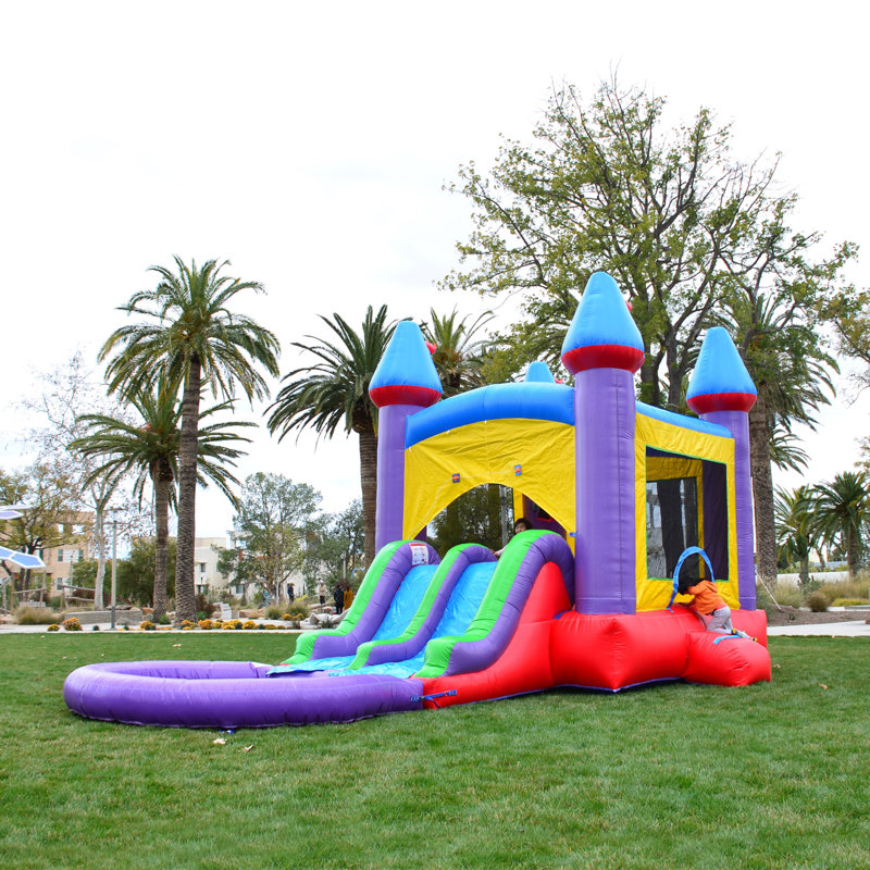 Herokiddo Jelly Bean 13 5 X 26 Bounce House With Water Slide And Air Blower Reviews Wayfair