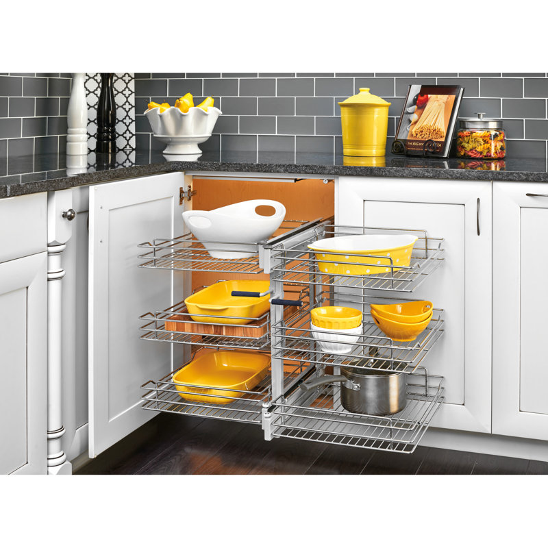 Rev A Shelf 153 Tier Soft Close Blind Corner Cabinet Organizer