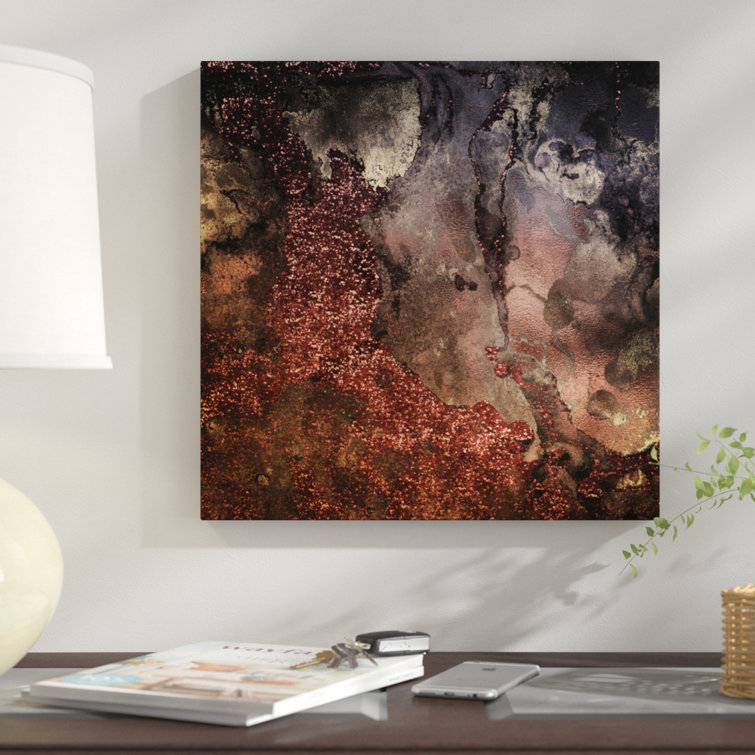 Download East Urban Home Luxury Copper And Bronze Glitter Gold Gem Agate And Marble Texture Graphic Art Print Wayfair