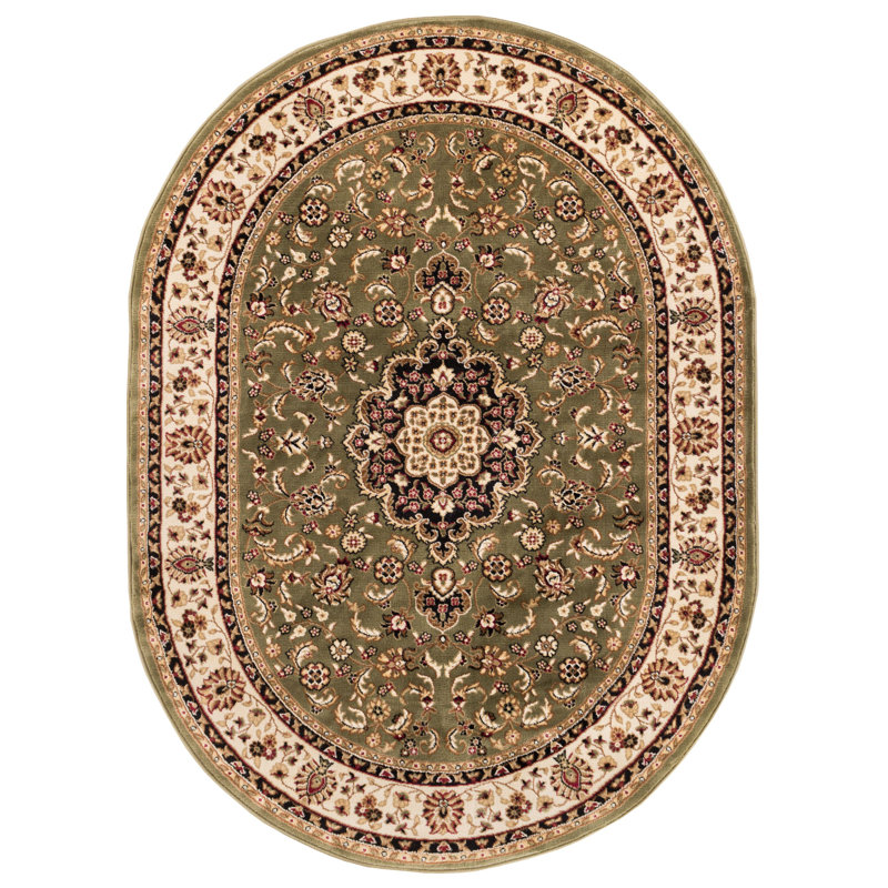 Belliere Medallion Power Loom Polypropylene Green/Beige Indoor Area Rug