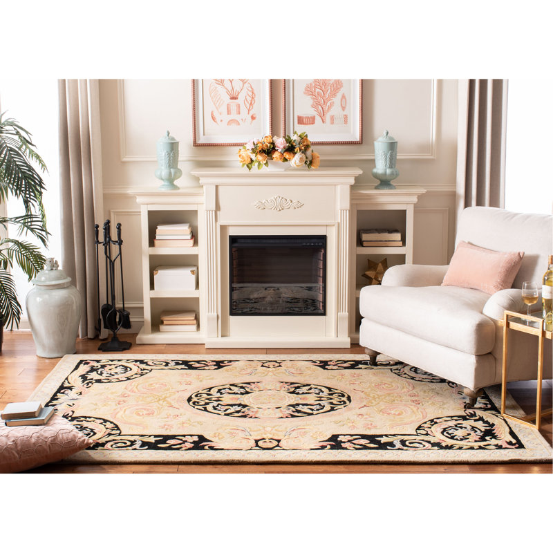 Astoria Grand Priscila Hand Tufted Wool Ivory Gold Blue Black Orange Maroon Area Rug Reviews Wayfair