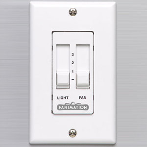 Sliding Light and Ceiling Fan Wall Remote Control in White