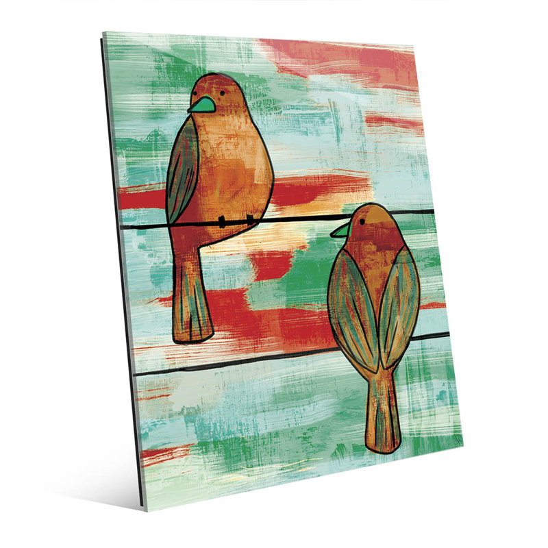 Click Wall Art Two Wire Birds Omega Painting Print On Glass