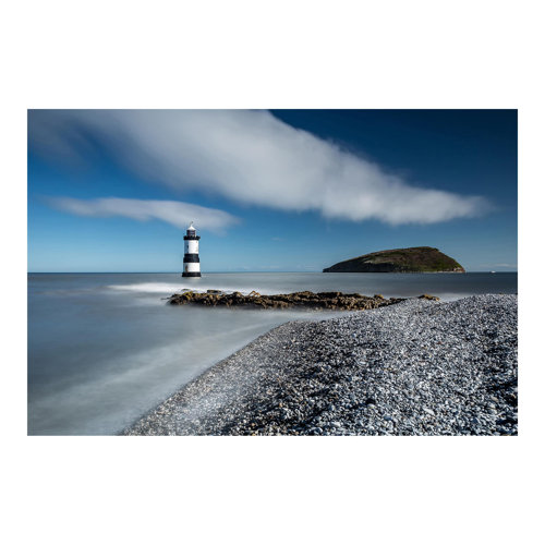 Lighthouse in Wales 1.9m x 2.88m Textured Matte Peel & Stick Wall Mural East Urban Home