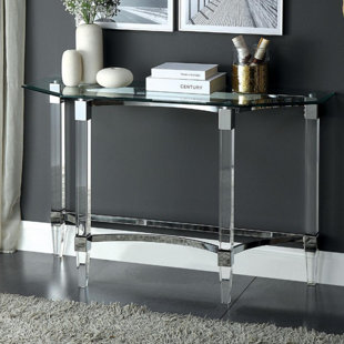 Miral Contemporary Glass Top Console Table