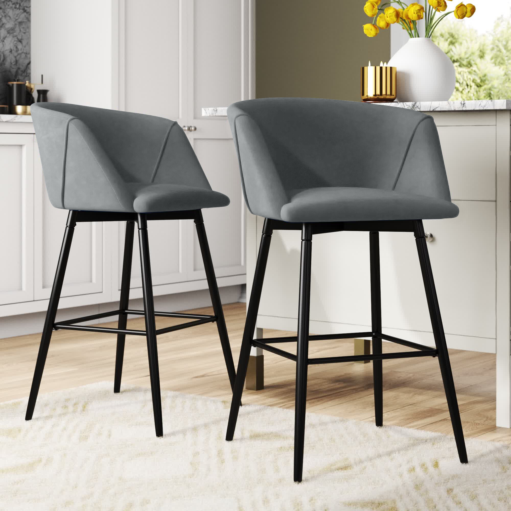 wayfair velvet bar stools