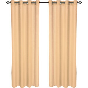 Zakouma Jacquard Solid Semi-Sheer Grommet Single Curtain Panel