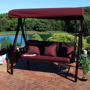 Porch Swings You Ll Love Wayfair Baylen Steel Frame Cushioned Porch Swing With Stand