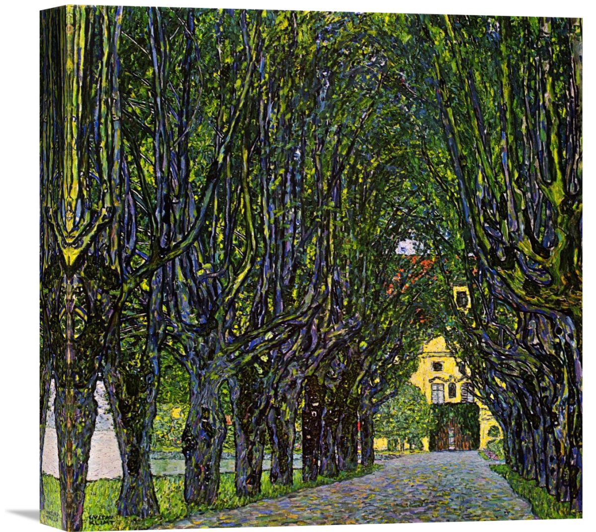 Framed Gustav Klimt Avenue in Schloss Kammer park Giclee Canvas Print Poster