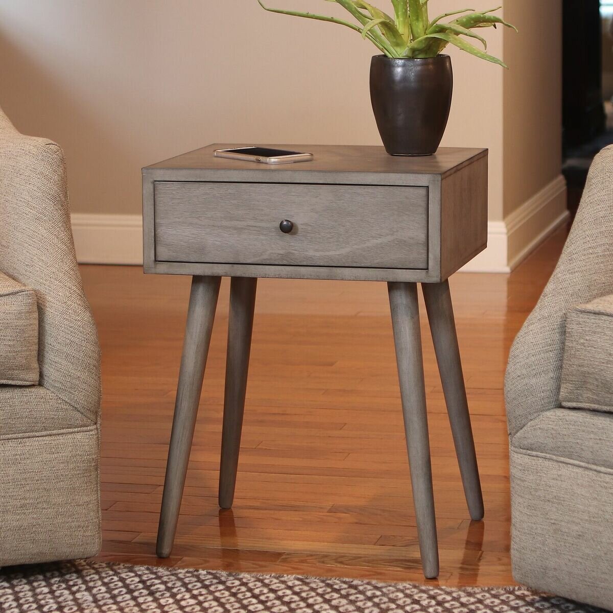 gray bedroom end tables