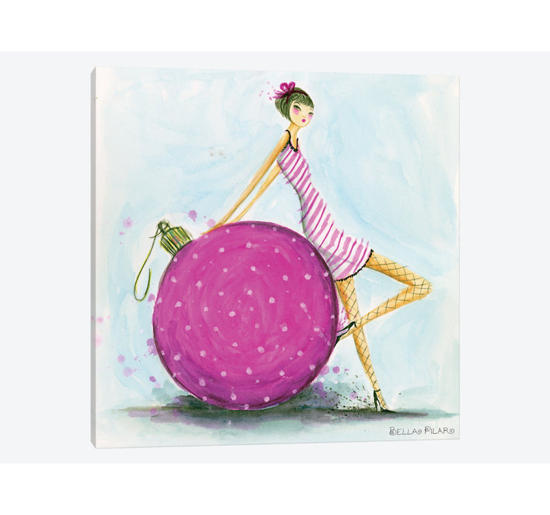 East Urban Home Holiday Series Purple Ornament Painting Print On