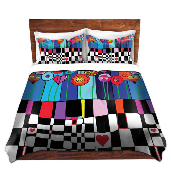 Latitude Run Mandell Dora Ficher Happiness Microfiber Duvet Covers Wayfair