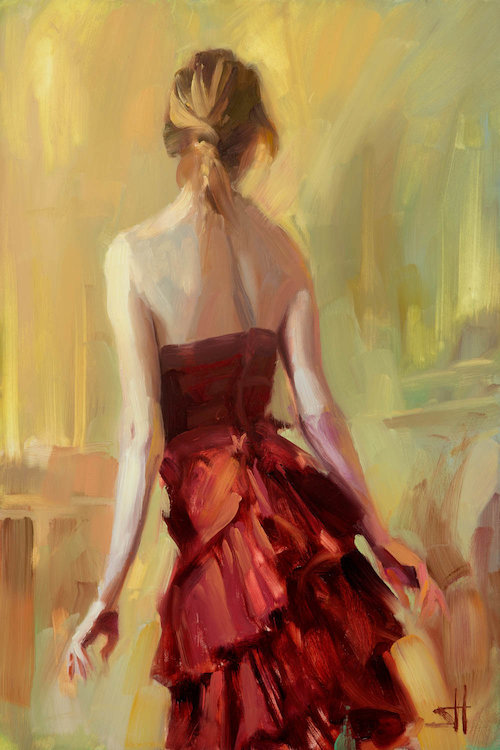 House Of Hampton Girl In A Copper Dress Painting Print On Canvas