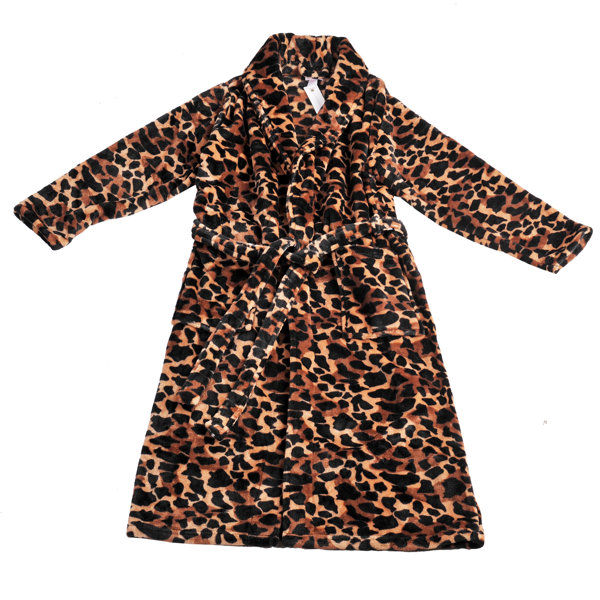 Home Soft Things Big Giraffe Fleece Unisex Mid Calf Bathrobe With Pockets Wayfair
