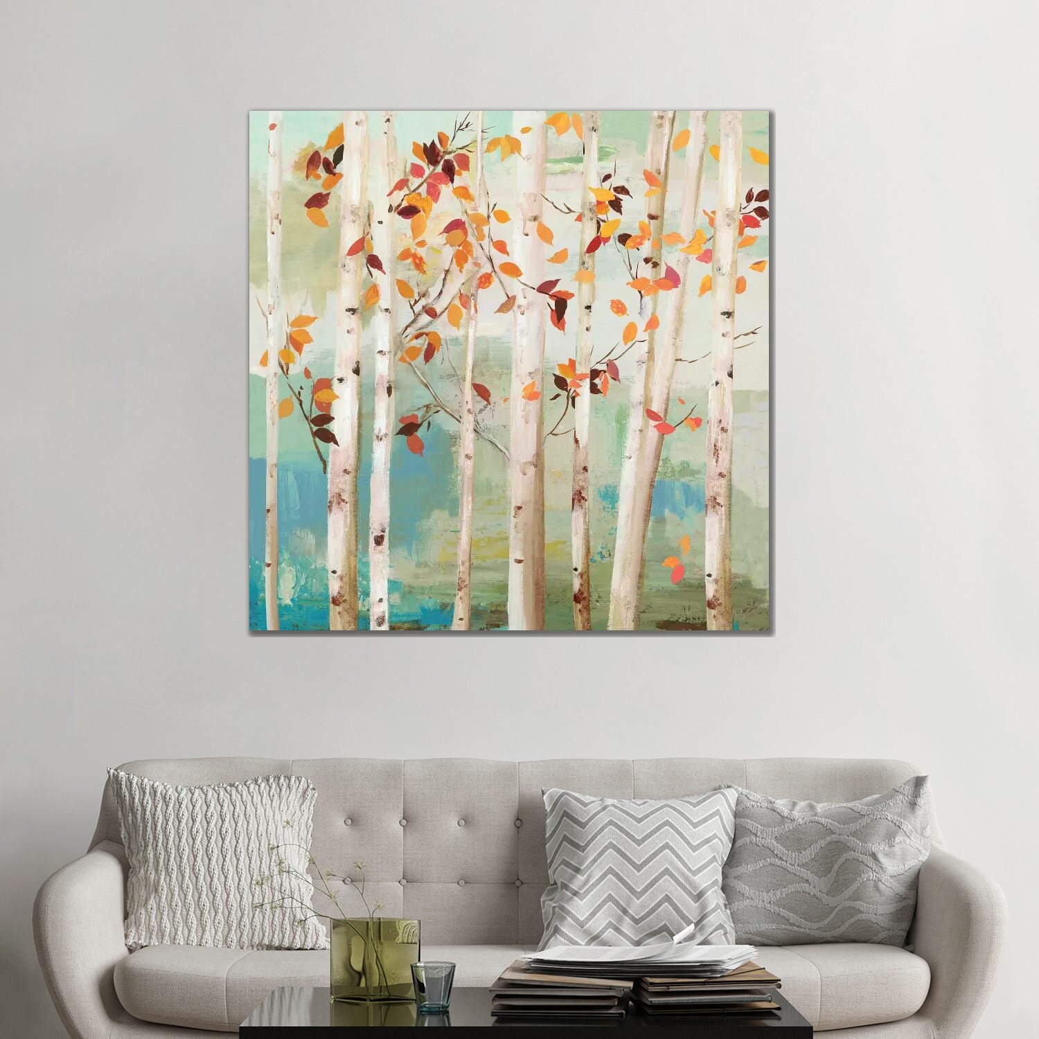 East Urban Home Fall Birch Trees by Allison Pearce - Painting | Wayfair