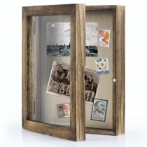 Ticket Stubs Shells and More Airline Tickets Showcase Bottle Caps flag connections Shadow Box Display Case – Top Loading Black Wood Frame 