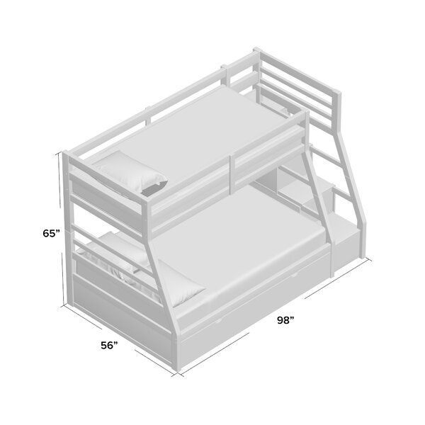 Harriet Bee Benders Twin Over Twin Over Twin 4 Drawer Standard Bunk Bed ...