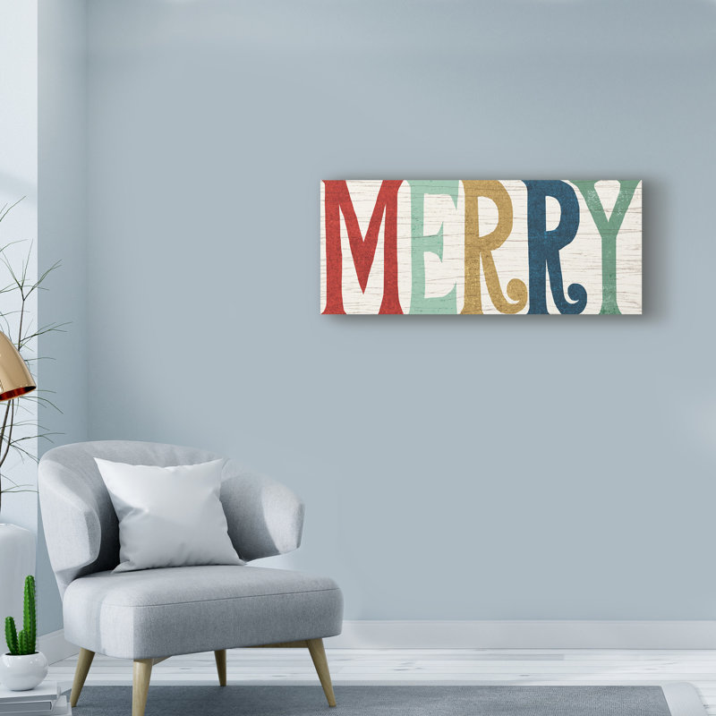 The Holiday Aisle Holiday On Wheels Viii Textual Art On Wrapped Canvas Wayfair