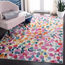 Living Room Bedroom Kitchen Decorative Unique Lightweight Printed Rugs ALAZA My Daily Cute Colorful Circles with Polka Dots Area Rug 4 x 6 Feet 