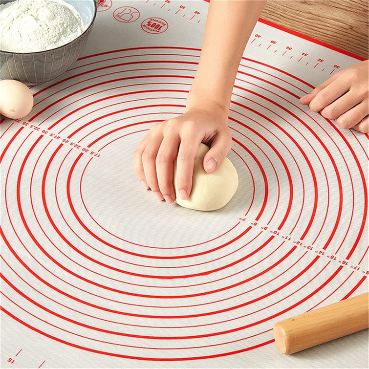Silicone Pastry Mat Non-stick Measurements Baking Mat Dough Rolling Pie Crust 