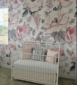 Bungalow Rose Mayflower Removable Nursery Watercolor Vintage