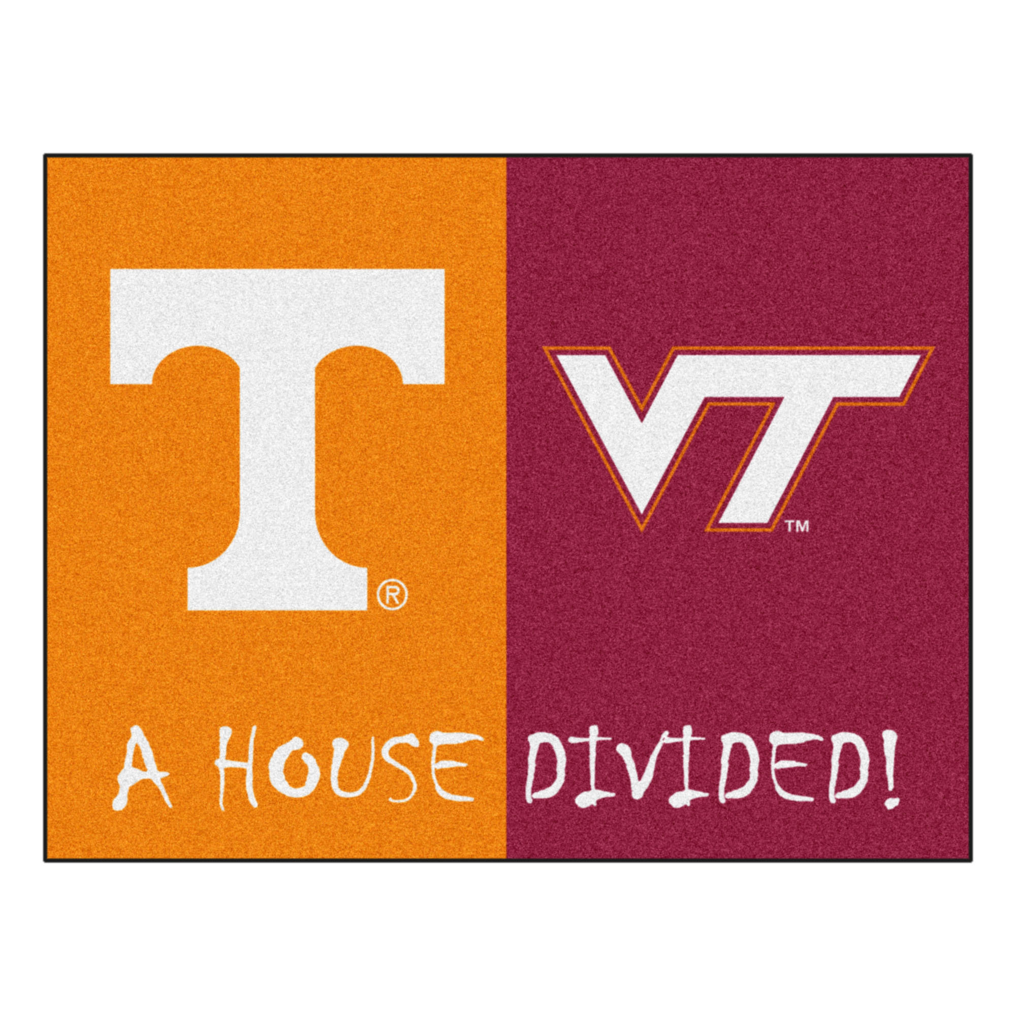 House Divided Tennessee Virginia Tech 42 5 In X 33 75 In Non Slip Indoor Only Door Mat