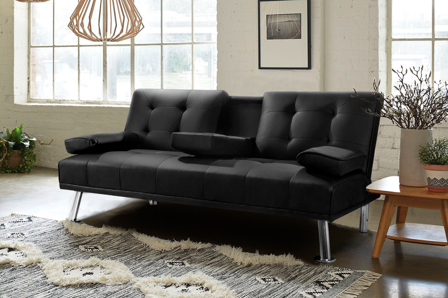 Ebern Designs Ahsaad 65.8'' Vegan Leather Sofa & Reviews | Wayfair