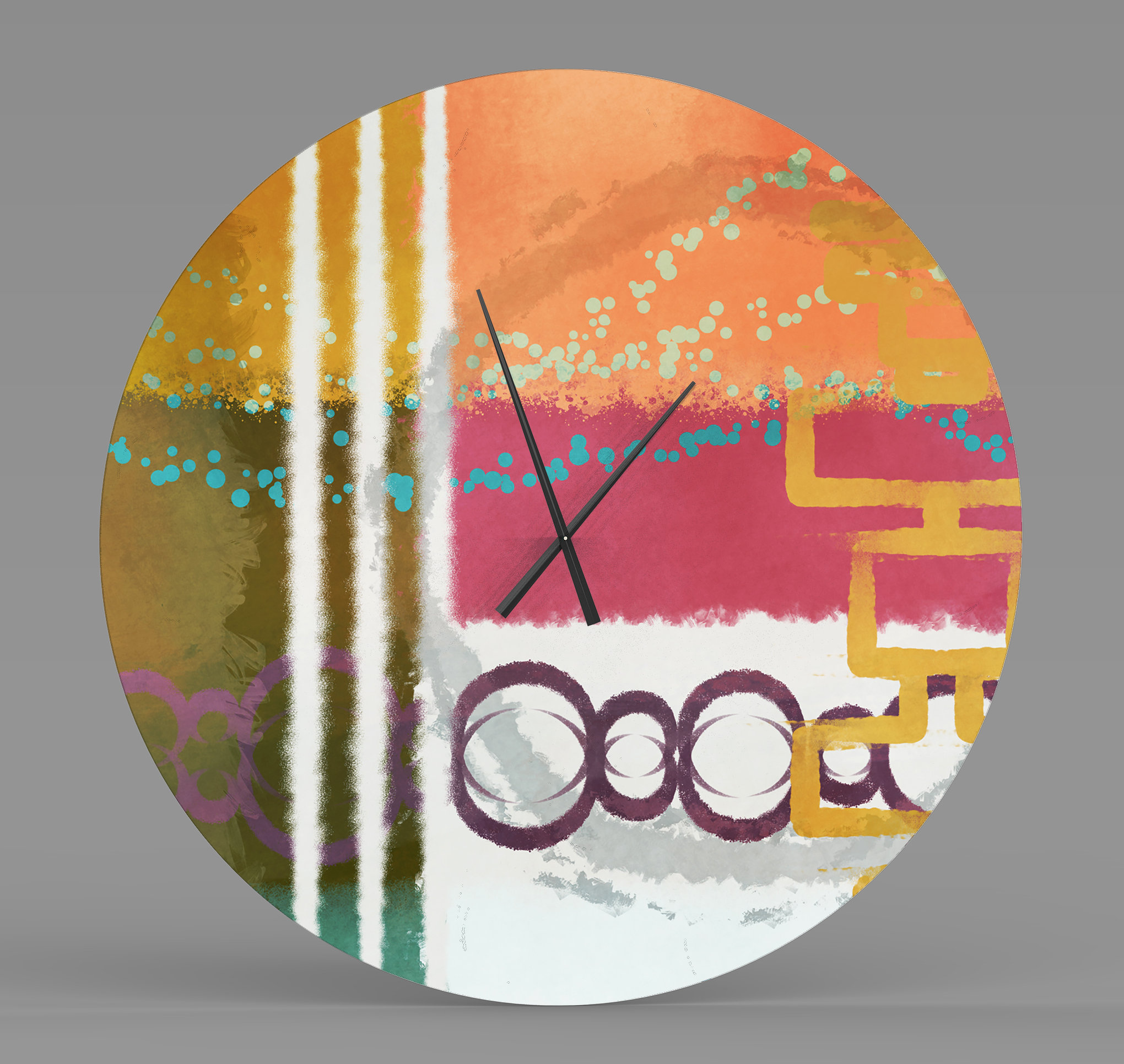 Latitude Run® Trailblazing Stalwart Abstract Metal Wall Clock Wayfair