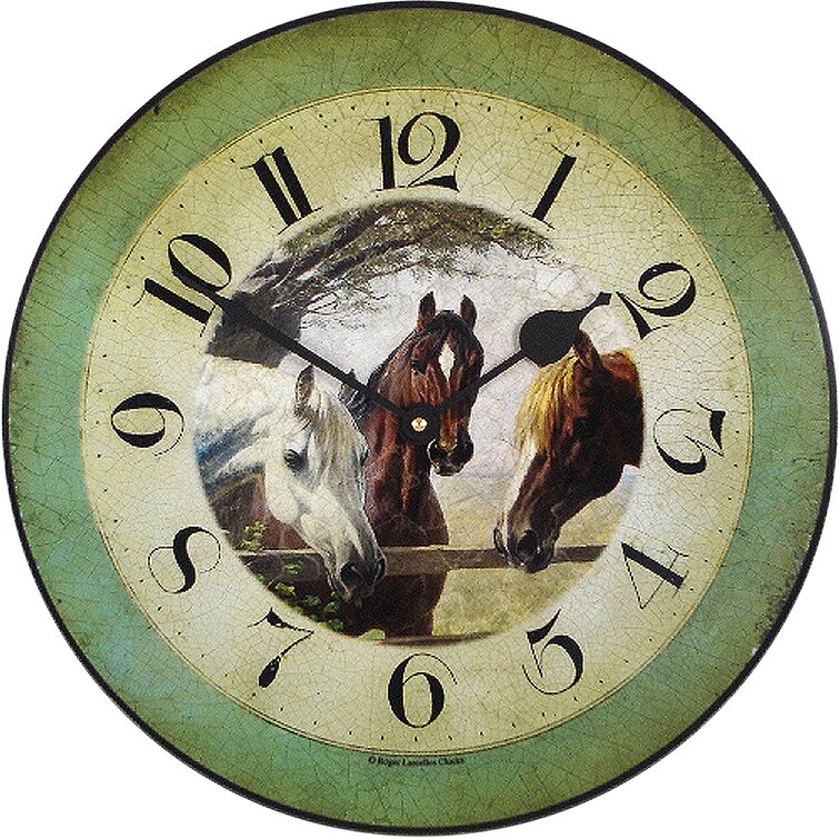 36 x 4 x 36 cm Wood Roger Lascelles Clock Multi-Colour 