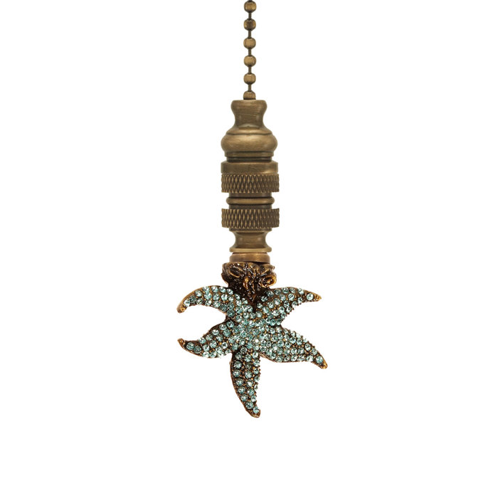 Home Concept Starfish With Aegean Glass Ceiling Fan Pull Chain