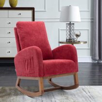 maroon rocking chair