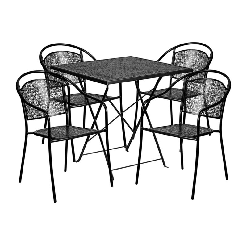 Ebern Designs Indira Outdoor Steel 5 Piece Dining Set Wayfair