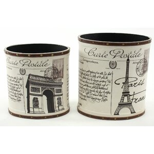 2 Piece Paris Waste Basket Set