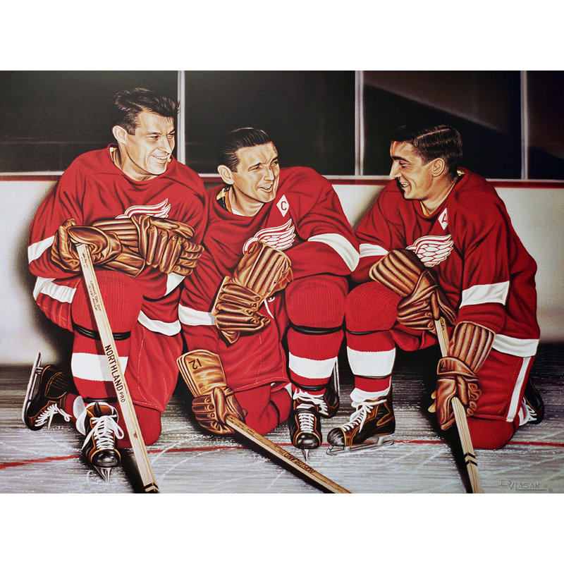 East Urban Home Gordie Howe Abel Lindsay Detroit Red Wings Oil Painting Print On Wrapped Canvas Wayfair