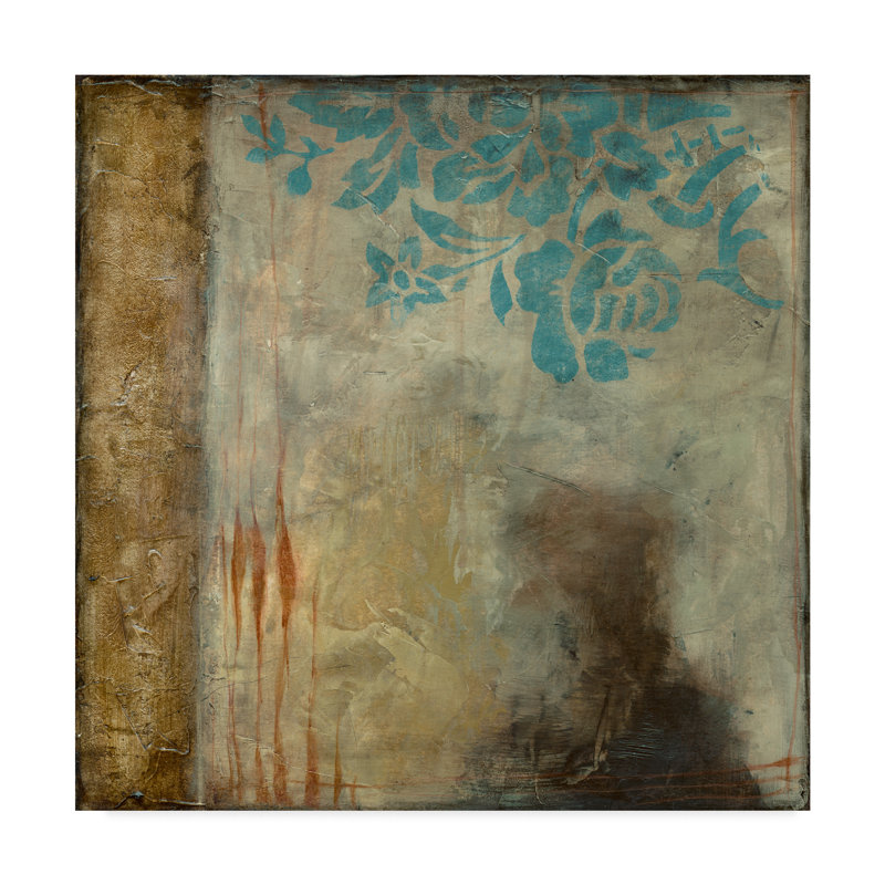 Fleur De Lis Living Teal Patina Iv Acrylic Painting Print On Wrapped Canvas Wayfair