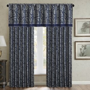 Pokanoket Jacquard Semi-Sheer Rod Pocket Curtain Panels (Set of 2)