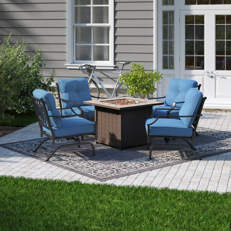 Alcott Hill Pegram 5 Piece Multiple Chairs Seating Group With Cushions Reviews Wayfair