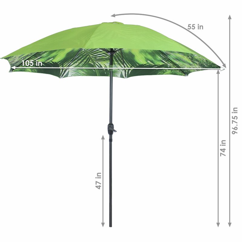 Freeport Park Bernardi 8 Foot Patio Umbrella Inside Out Blue Wayfair Ca