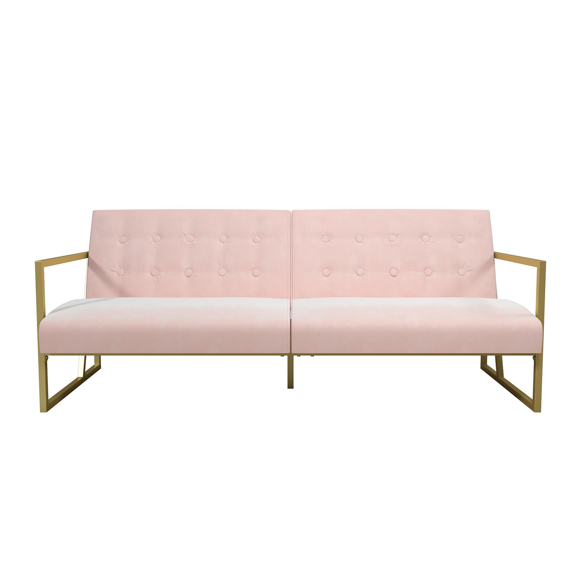baby pink velvet sofa