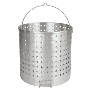 New King Kooker KK32 32-Quart Aluminum Boiling Pot with Punched Basket and Lid